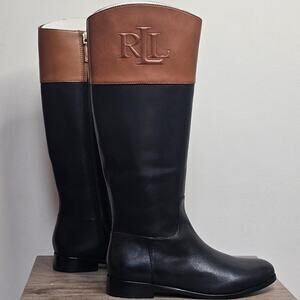 Lauren Ralph Lauren Women's Justine Asymmetrical Tall Riding Boots Size 7 NWT
